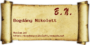 Bogdány Nikolett névjegykártya