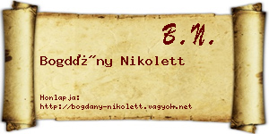 Bogdány Nikolett névjegykártya